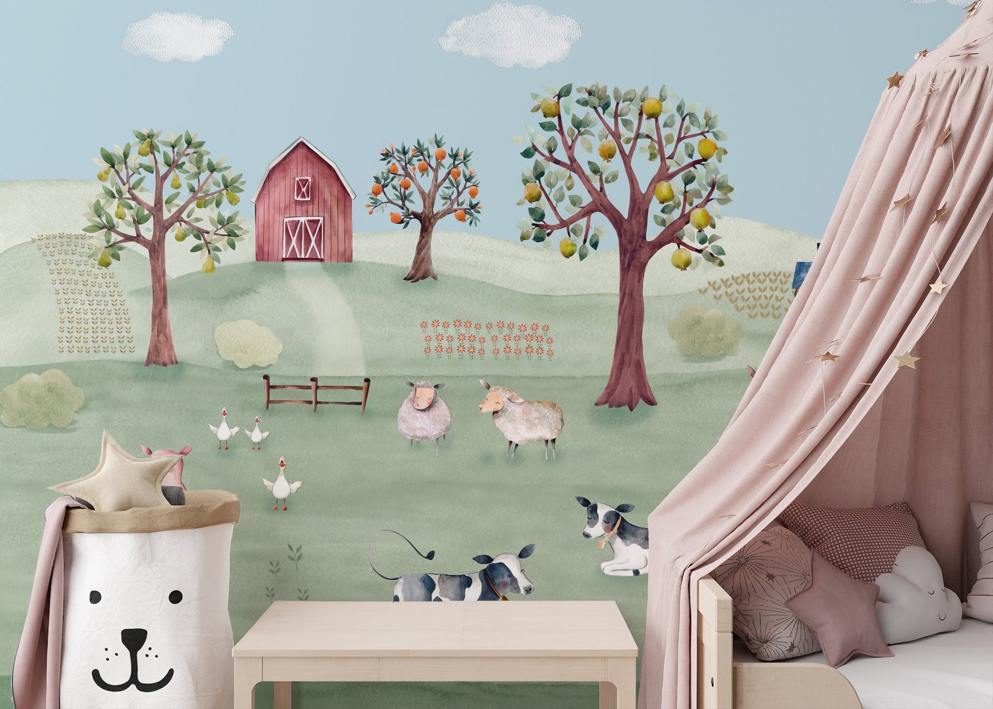 Rustic Farmyard Wall Mural - Wallanza