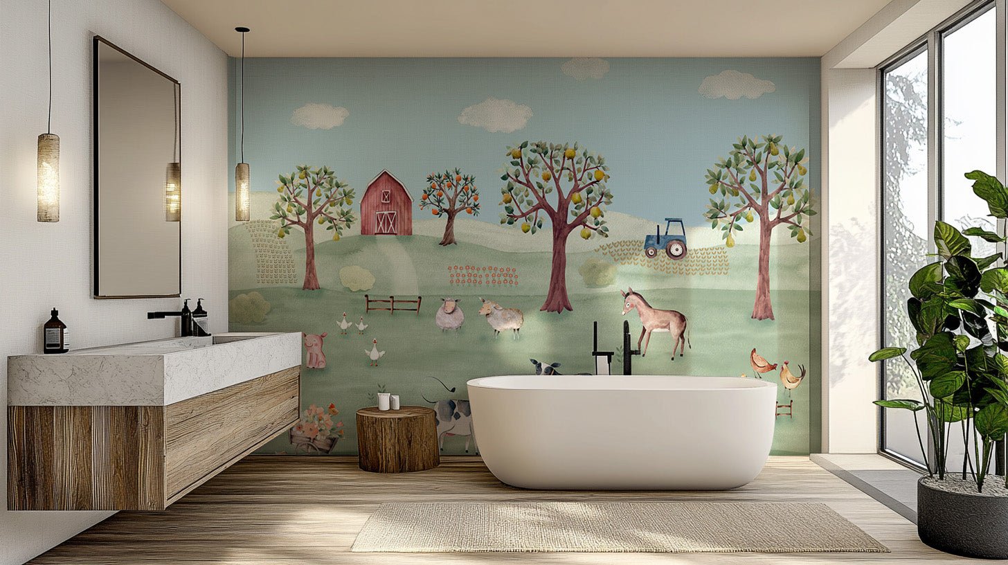 Rustic Farmyard Wall Mural - Wallanza