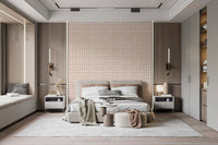Rustic farmhouse sienna square pattern wallpaper.