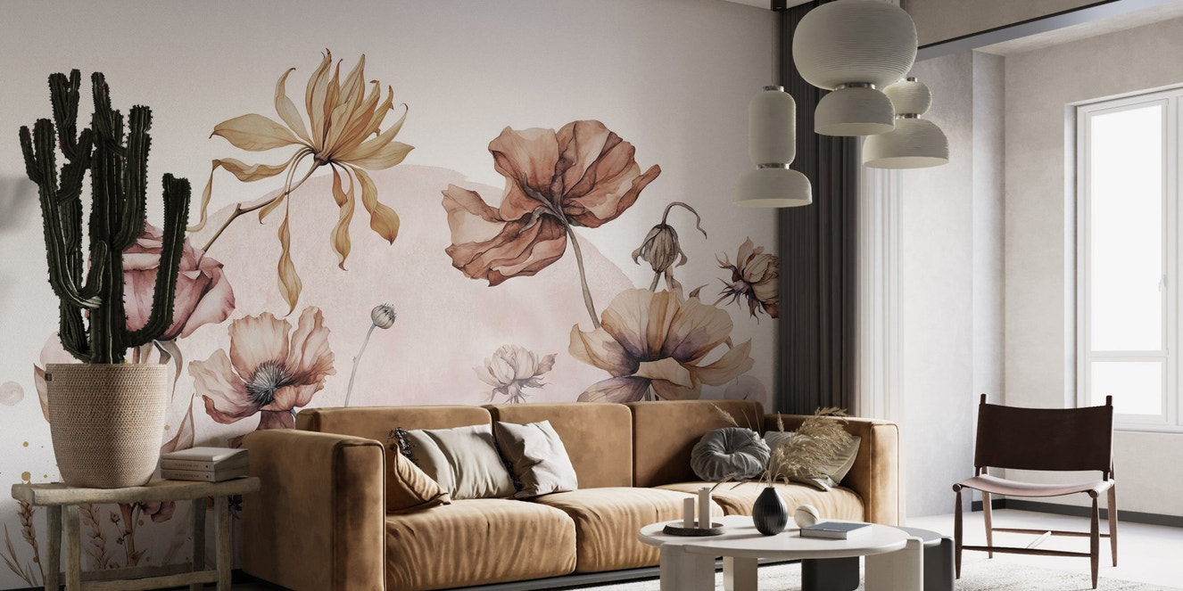 Rustic Wildflowers Wall Mural - Wallanza