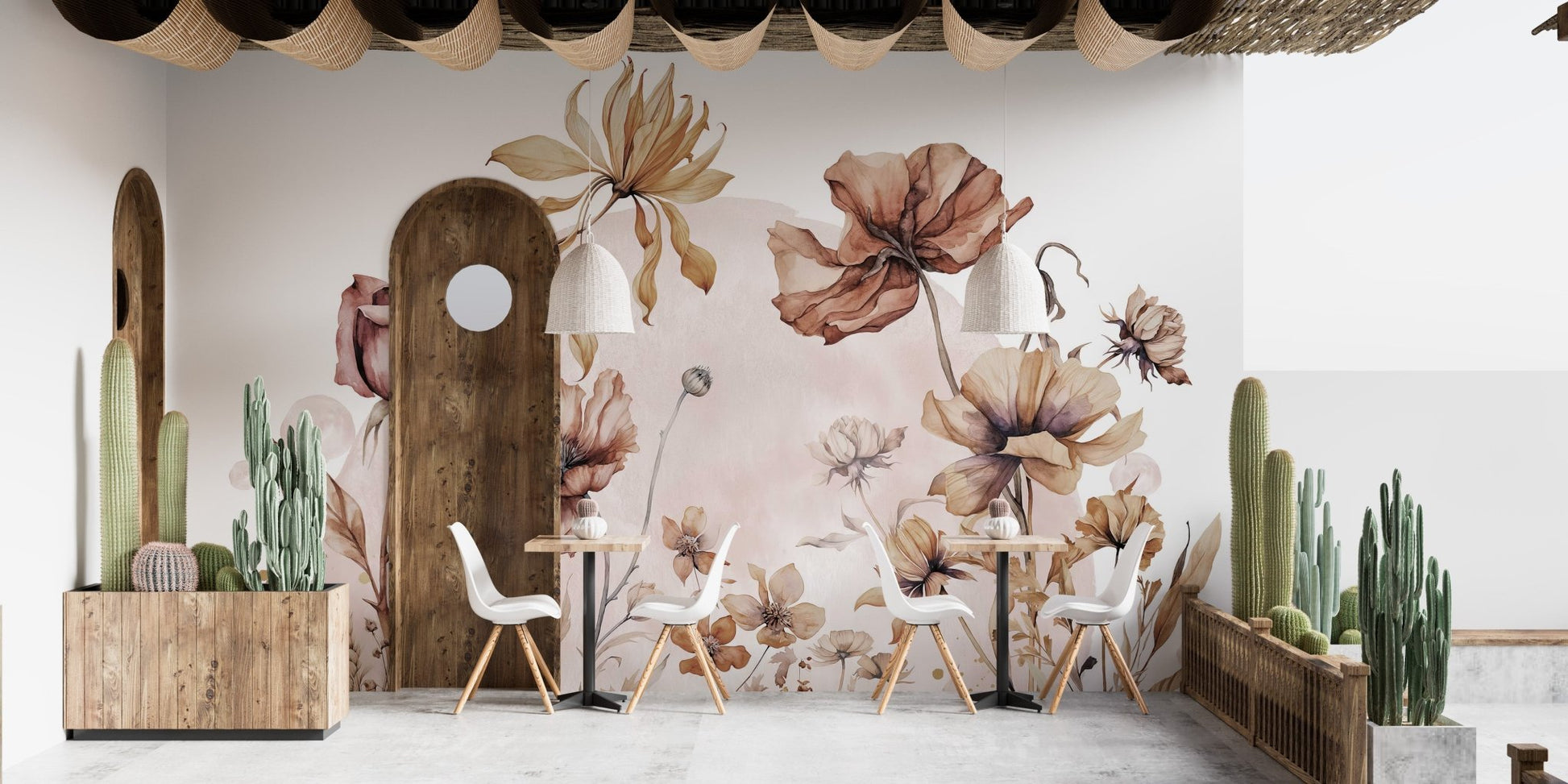 Rustic Wildflowers Wall Mural - Wallanza