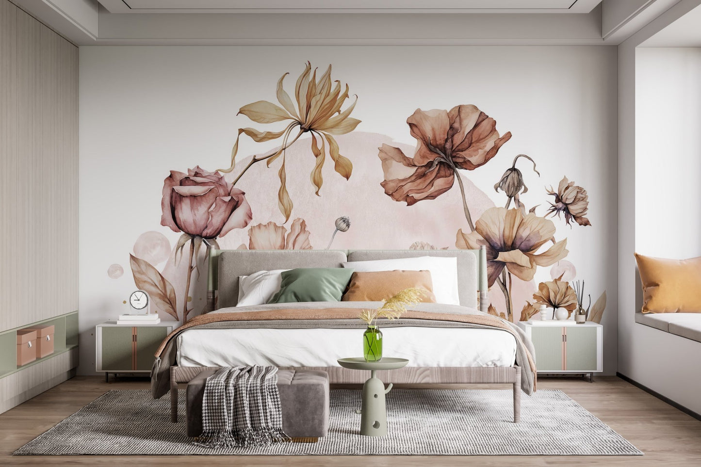 Rustic Wildflowers Wall Mural - Wallanza