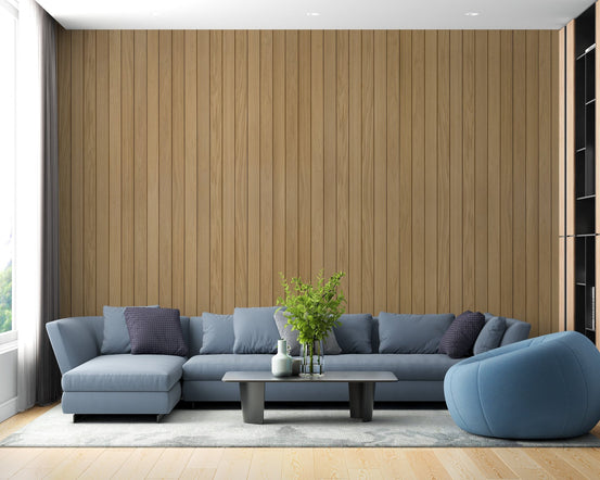 Minimal vertical wood boards wall mural wallpaper aesthetic.