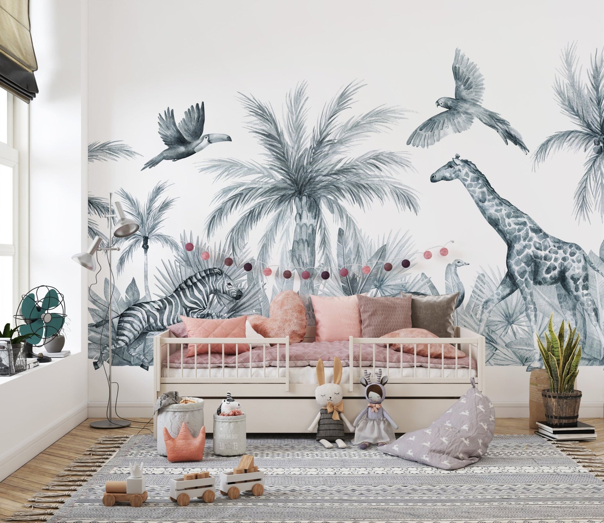 Safari Animals Sketch Wall Mural for a unique vibe