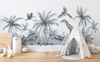 Safari Animals Sketch Wallpaper Mural for your space