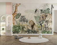 Safari Animals Wall Mural - Wallanza