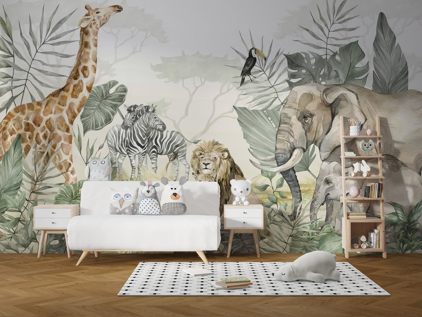 Safari Animals Wall Mural - Wallanza