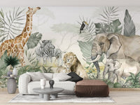 Safari Animals Wall Mural - Wallanza