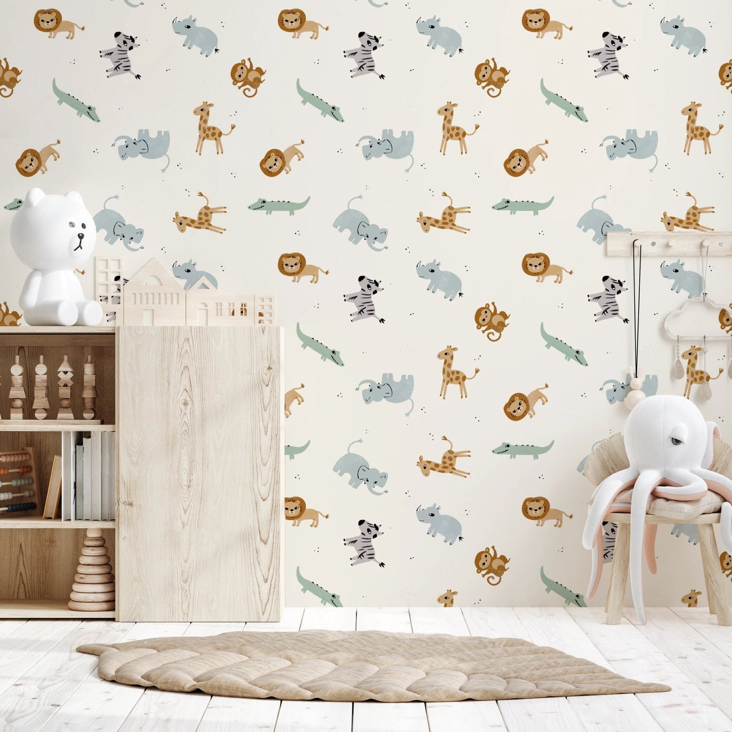 Safari friends adventure pattern wallpaper design