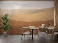 Sahara Sandstorm Mirage Mural in a dining room setup.