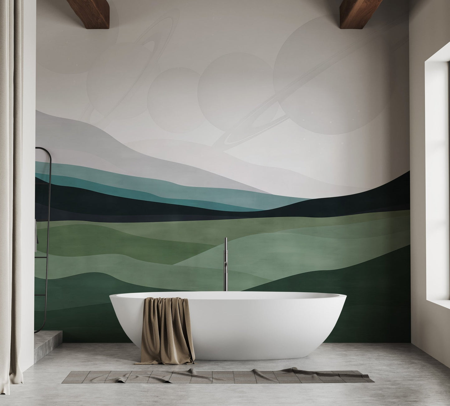 Saturn Mountain View Wall Mural - Wallanza