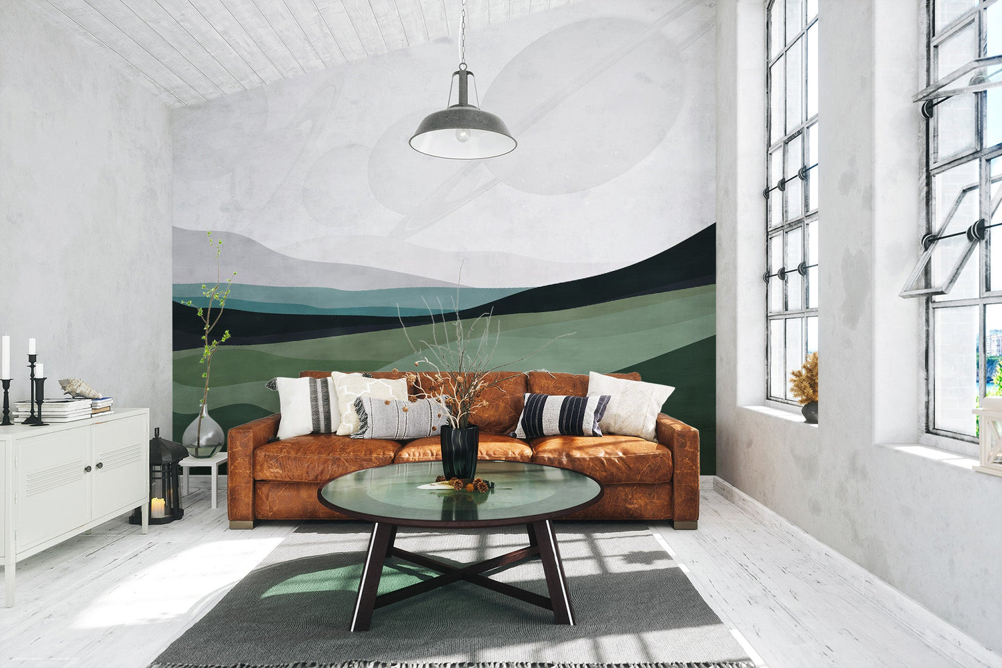 Saturn Mountain View Wall Mural - Wallanza