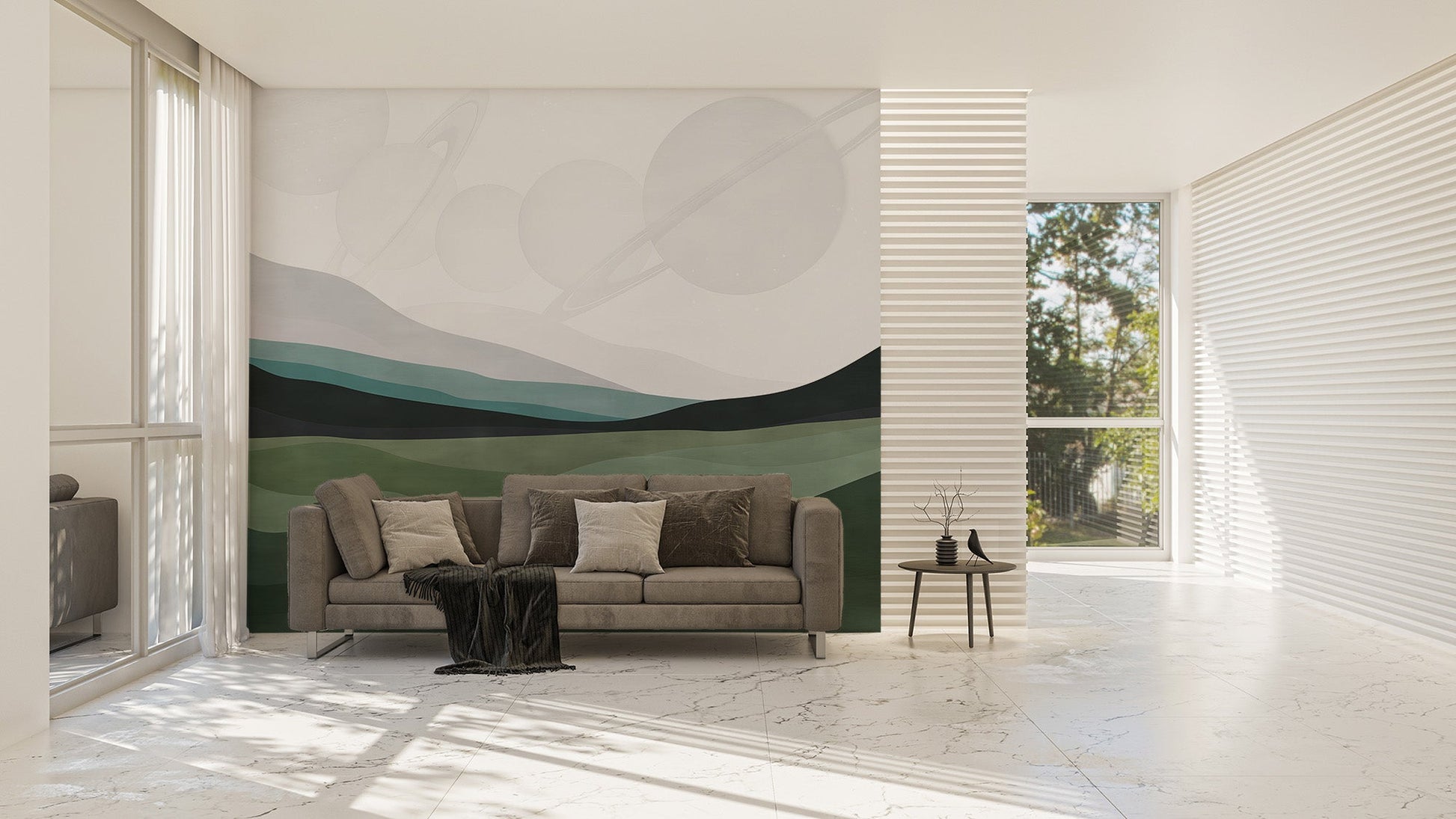 Saturn Mountain View Wall Mural - Wallanza