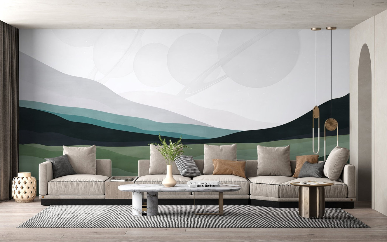 Saturn Mountain View Wall Mural - Wallanza