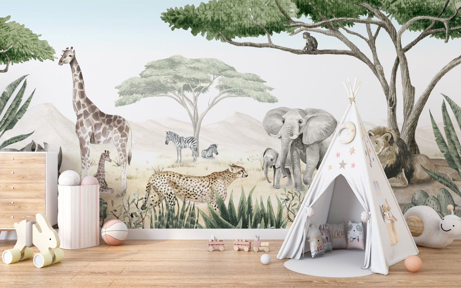 Savannah Jive Mural Peel and Stick Wallpaper - Wallanza