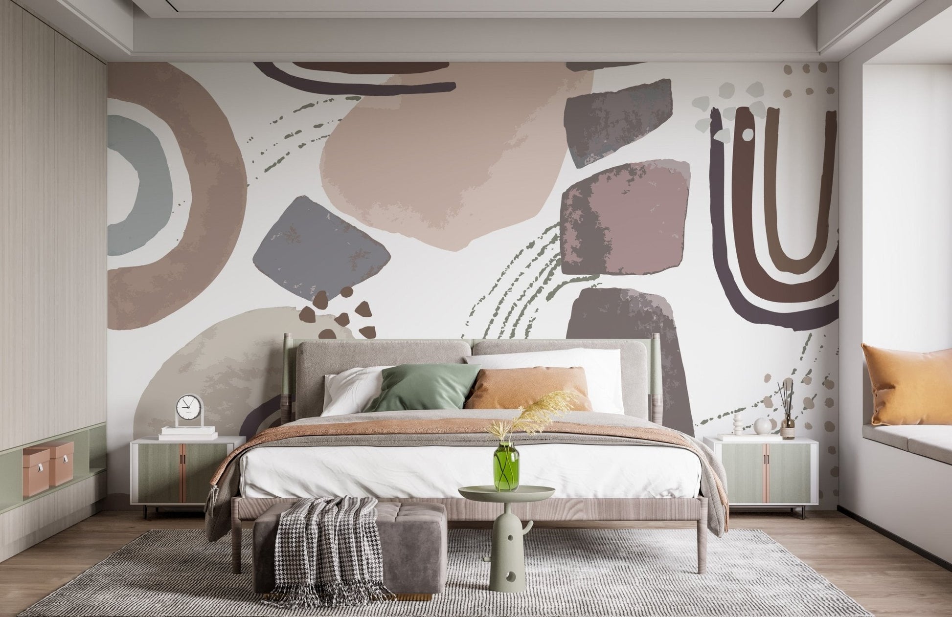 Scandinavian simplicity mural with minimalist and elegant design.
