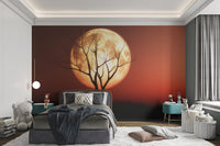 Scarlet Moon Nightscape Wallpaper - Wallanza