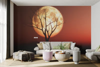 Scarlet Moon Nightscape Wallpaper - Wallanza