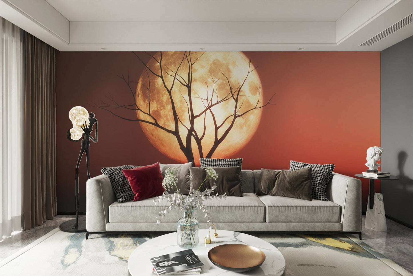 Scarlet Moon Nightscape Wallpaper - Wallanza