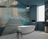 Scenic Lakeside Dock Wallpaper - Wallanza