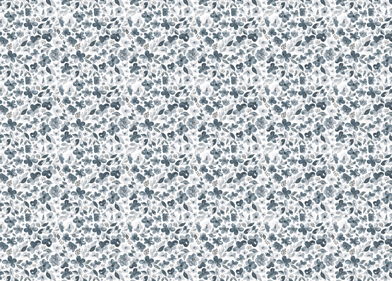 Floral Bluish Grey Watercolor Botanical Wallpaper