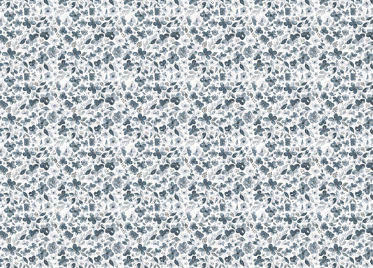 Floral Bluish Grey Watercolor Botanical Wallpaper