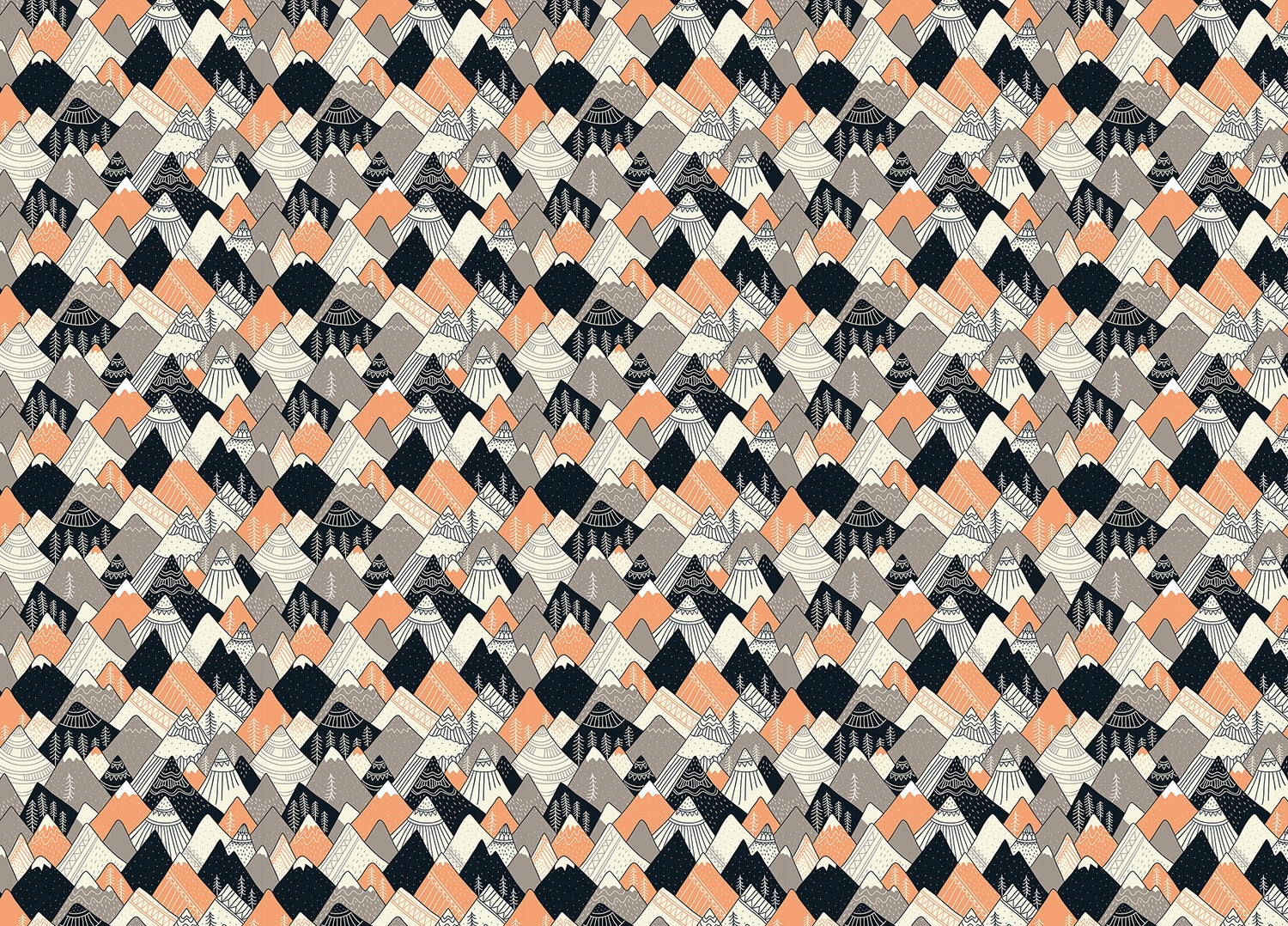 Seamless Pattern Mountains Scandinavian Wallpaper