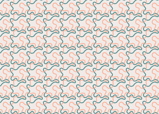 Naive Boho Green and Orange Lines Wallpaper