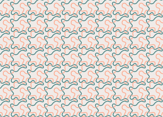 Naive Boho Green and Orange Lines Wallpaper