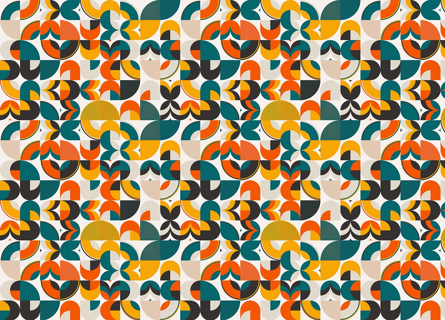 Abstract Vector Geometric Shapes Scandi Art Wallpaper