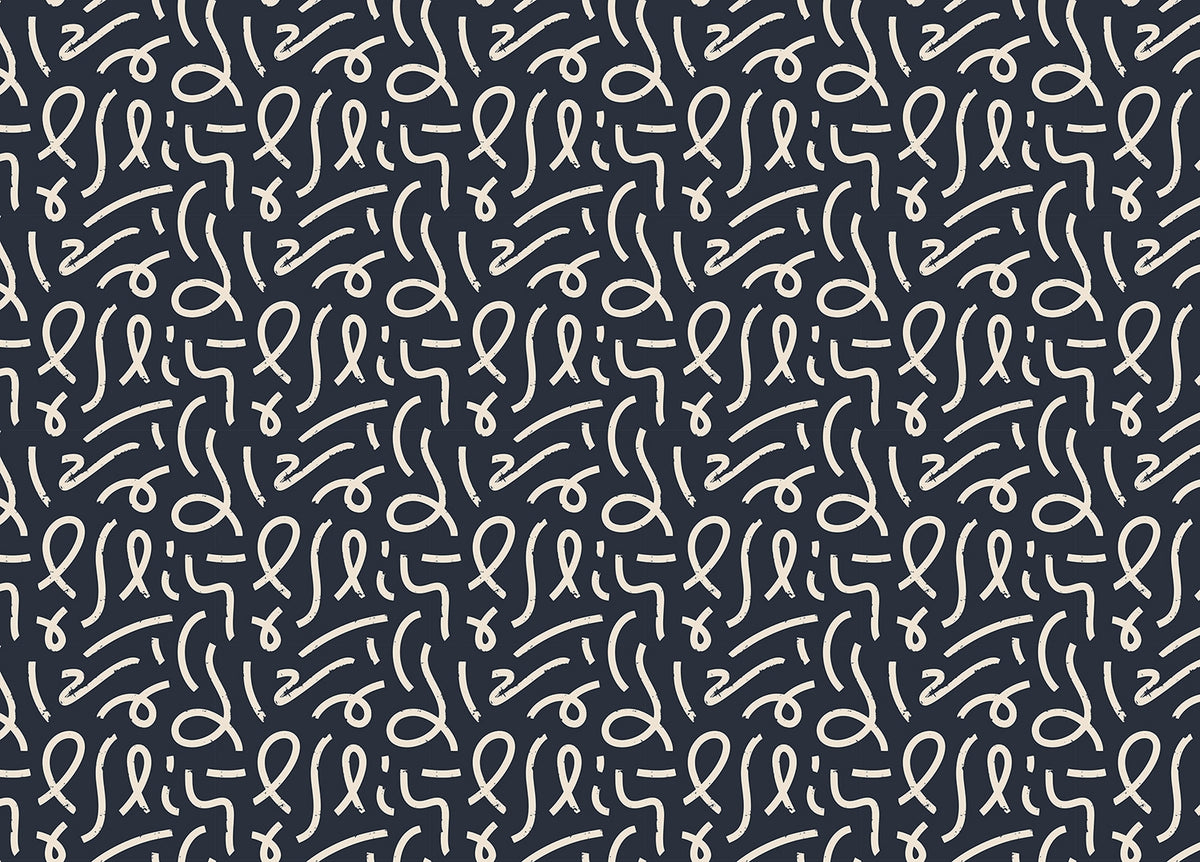 Black Abstract Minimal Line Brush Stroke Wallpaper in your room