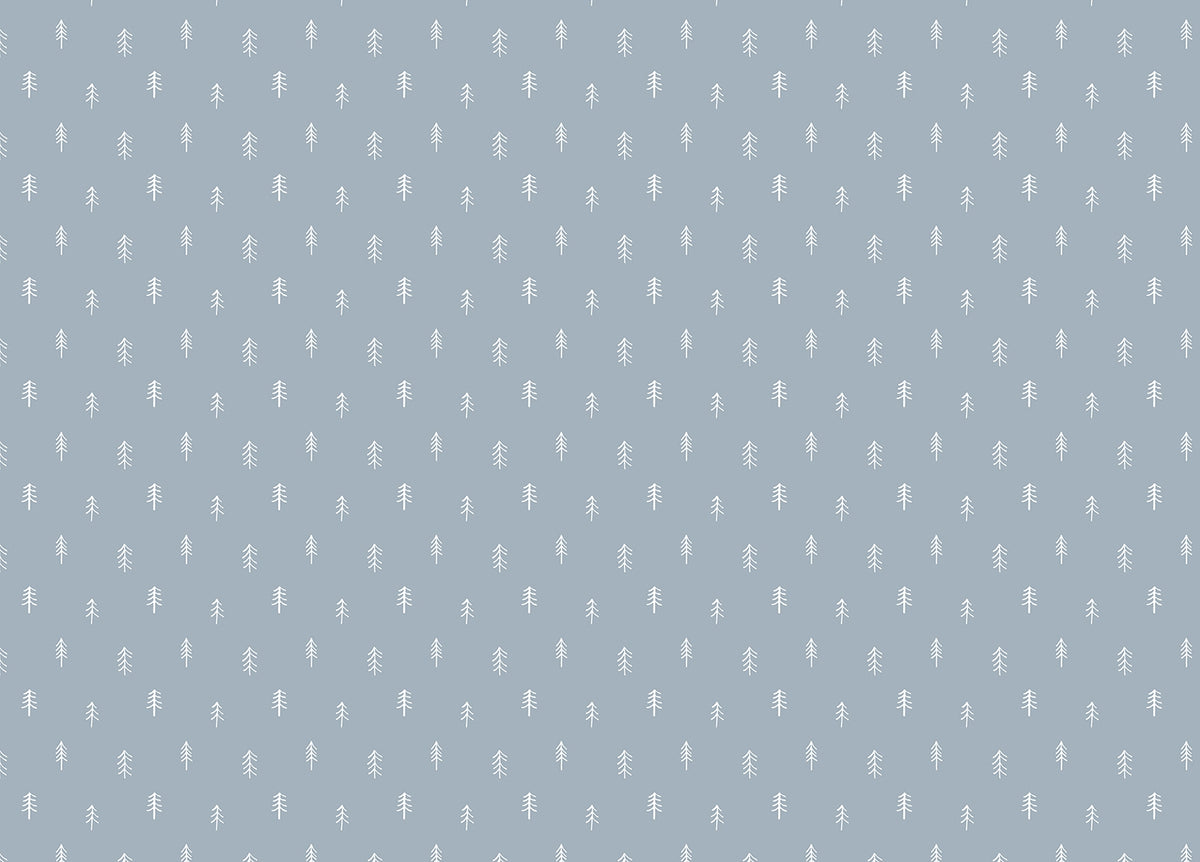 White Color Pine Tree Kids Room Wallpaper