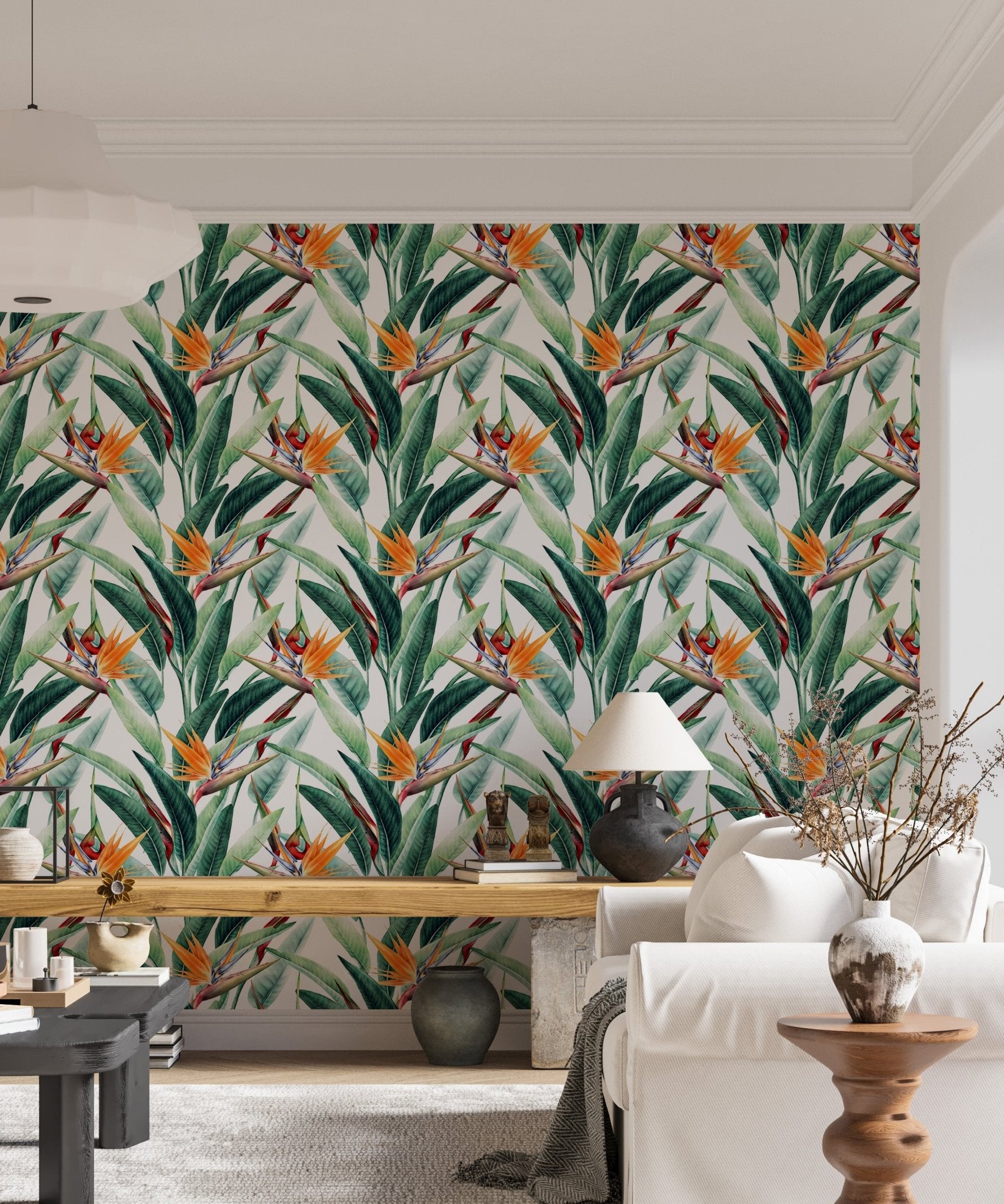 Seamless Floral Tropical Pattern Wallpaper - Wallanza