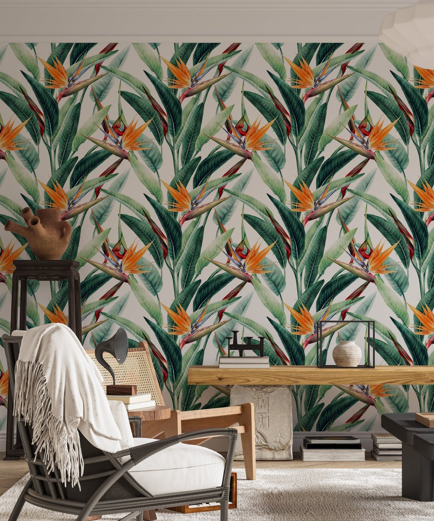 Seamless Floral Tropical Pattern Wallpaper - Wallanza