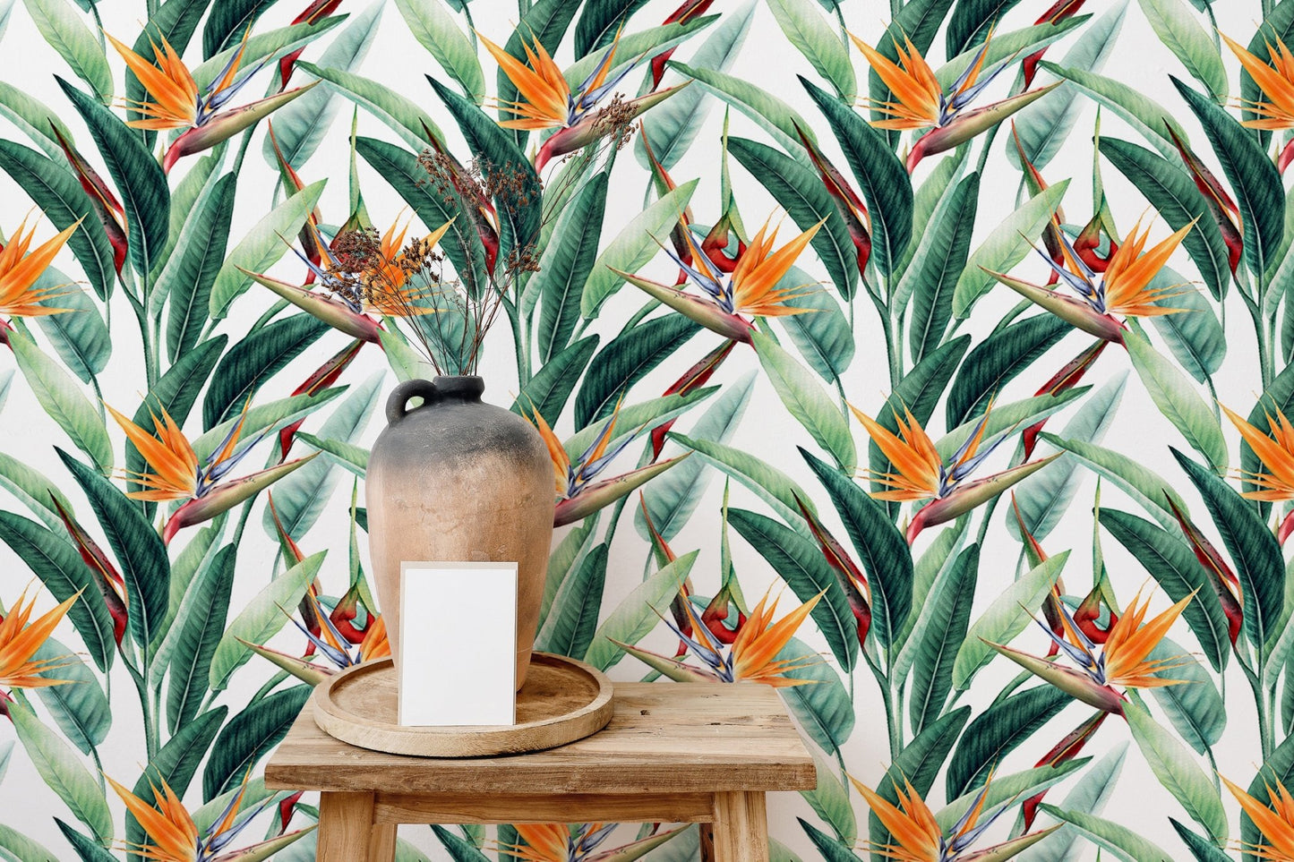 Seamless Floral Tropical Pattern Wallpaper - Wallanza