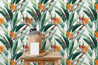 Seamless Floral Tropical Pattern Wallpaper - Wallanza