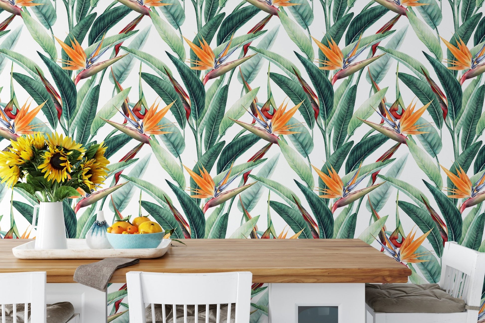 Seamless Floral Tropical Pattern Wallpaper - Wallanza