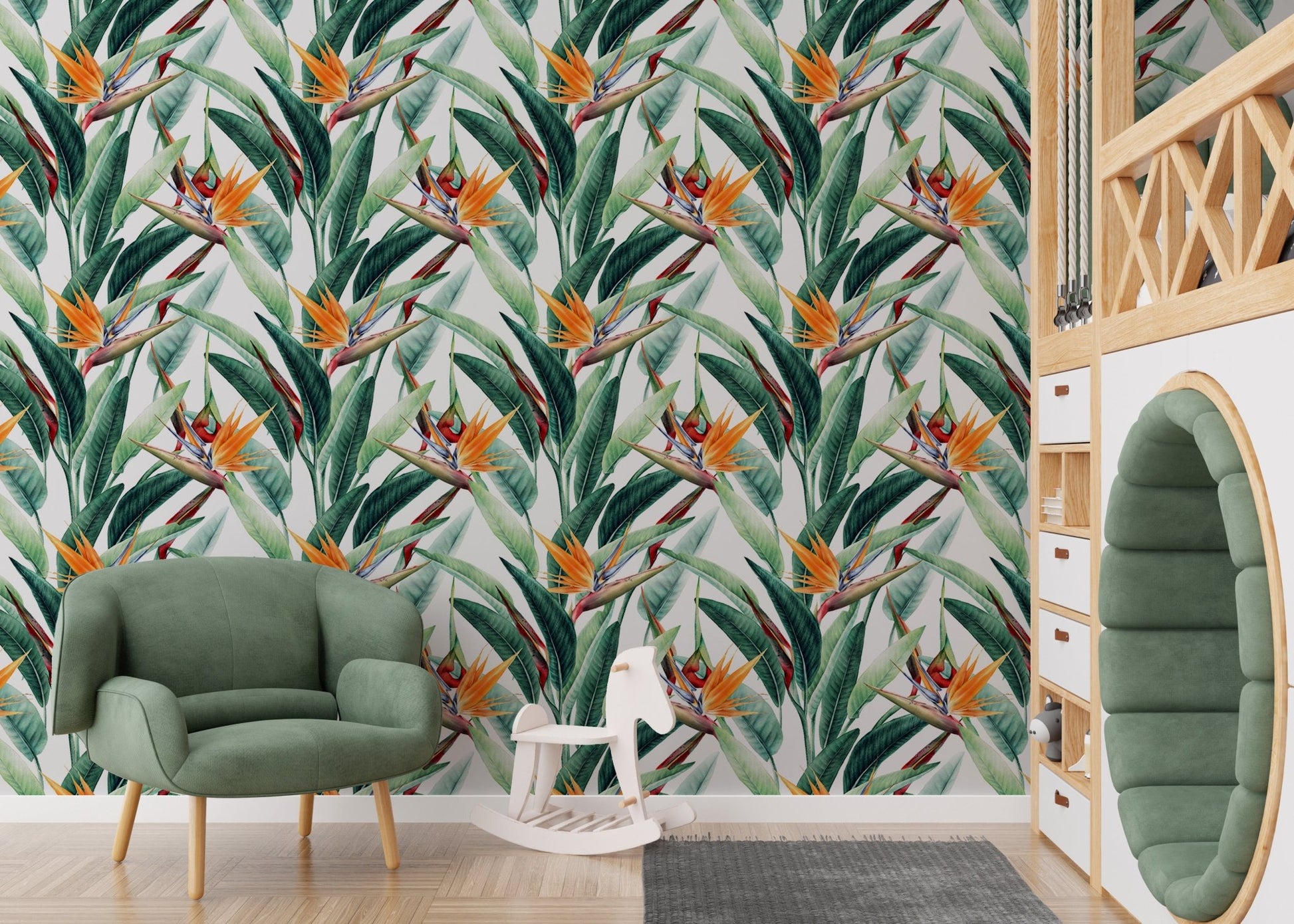 Seamless Floral Tropical Pattern Wallpaper - Wallanza