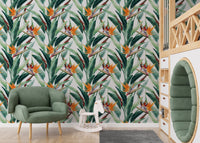 Seamless Floral Tropical Pattern Wallpaper - Wallanza