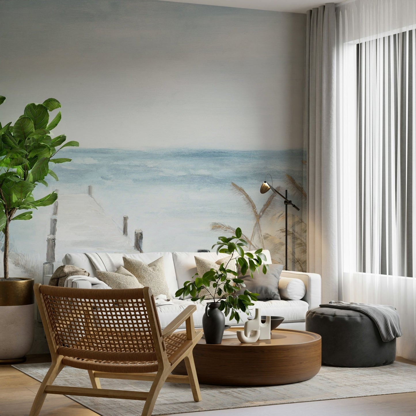 Seaside Dock Wall Mural - Wallanza