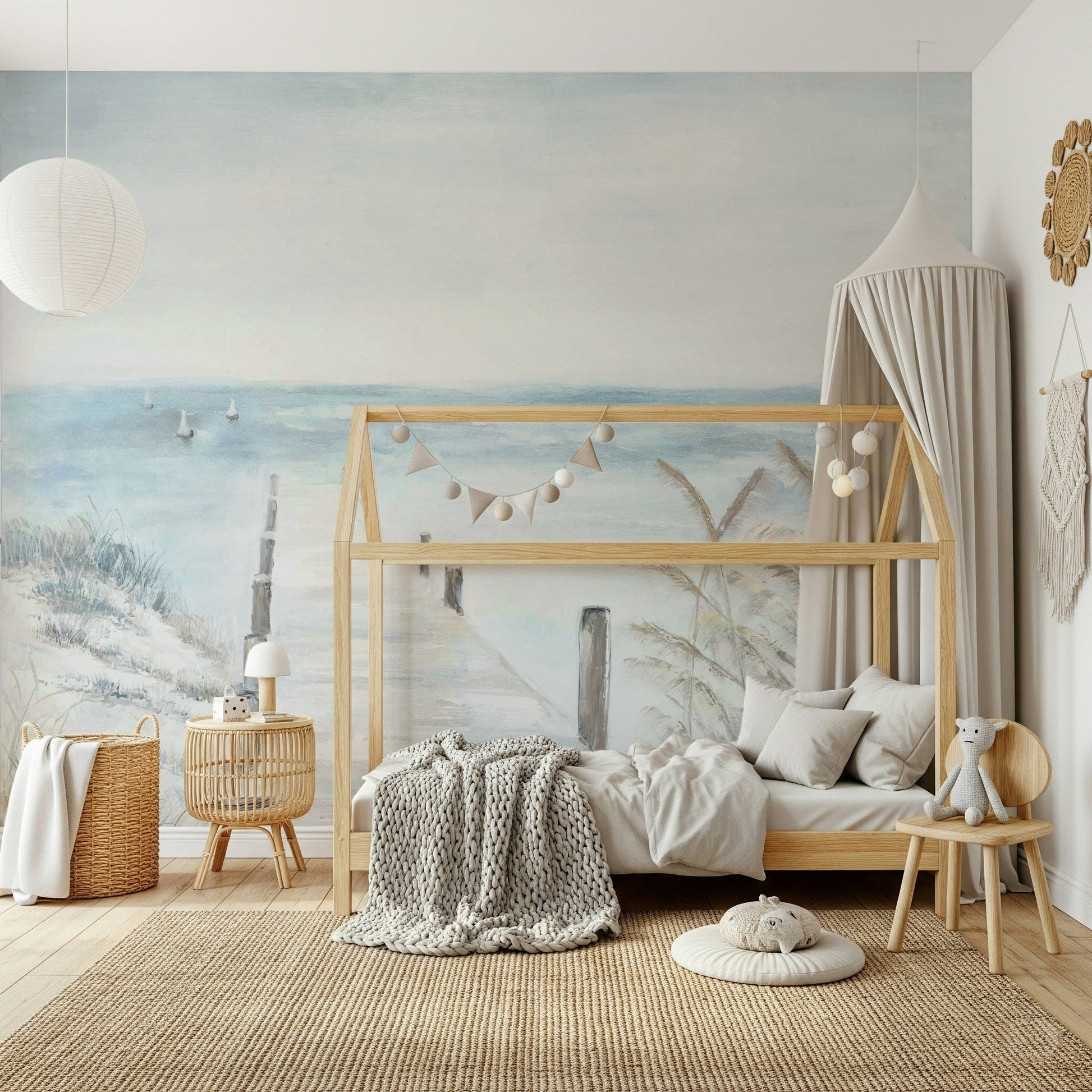Seaside Dock Wall Mural - Wallanza