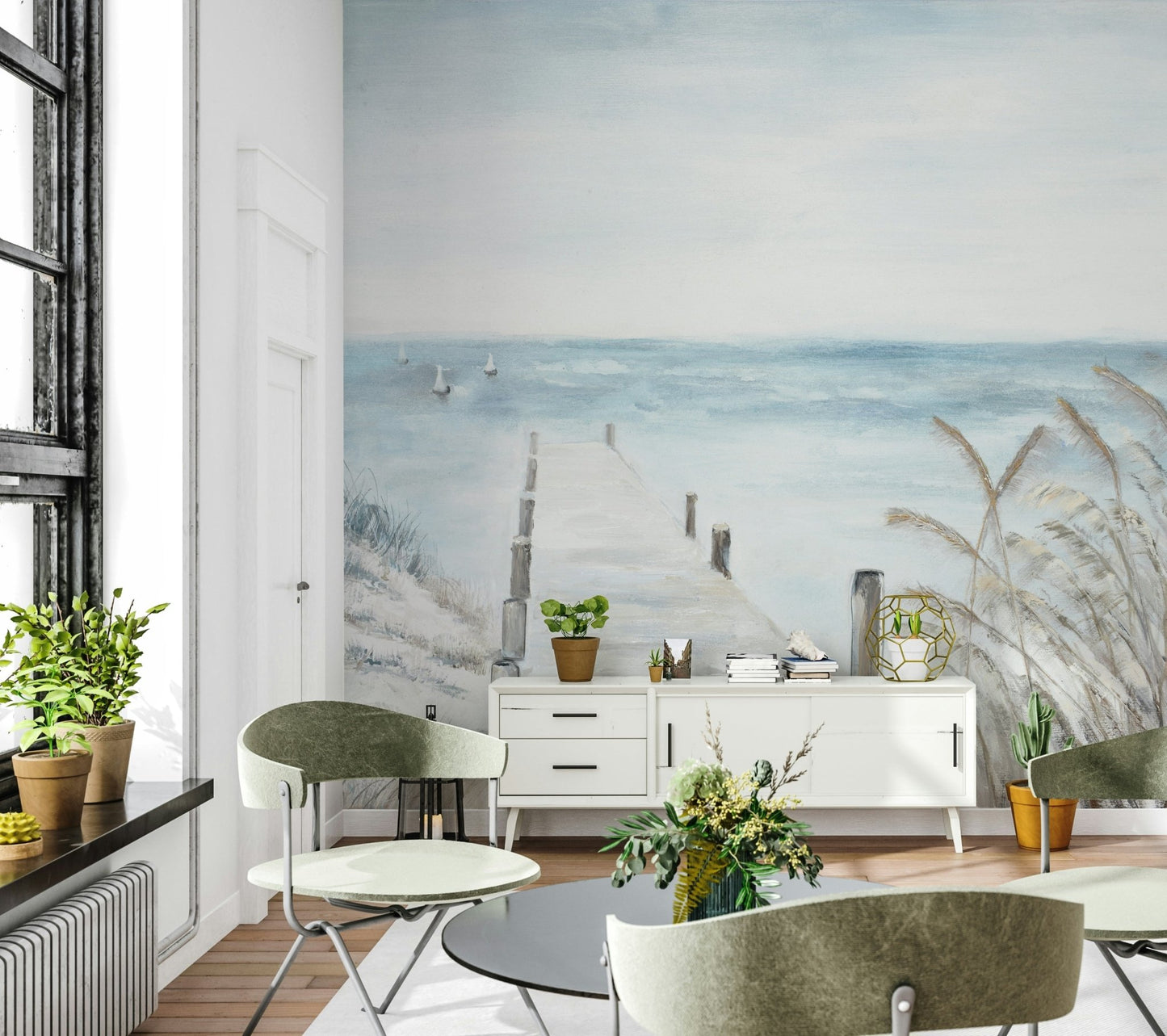 Seaside Dock Wall Mural - Wallanza