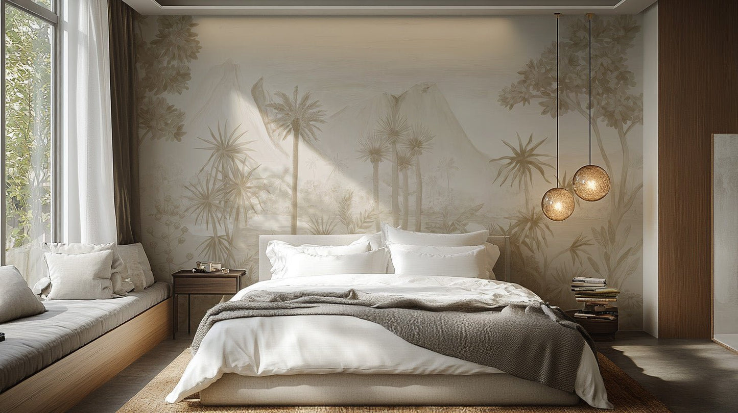 Sepia Jungle Wallpaper Mural - Wallanza