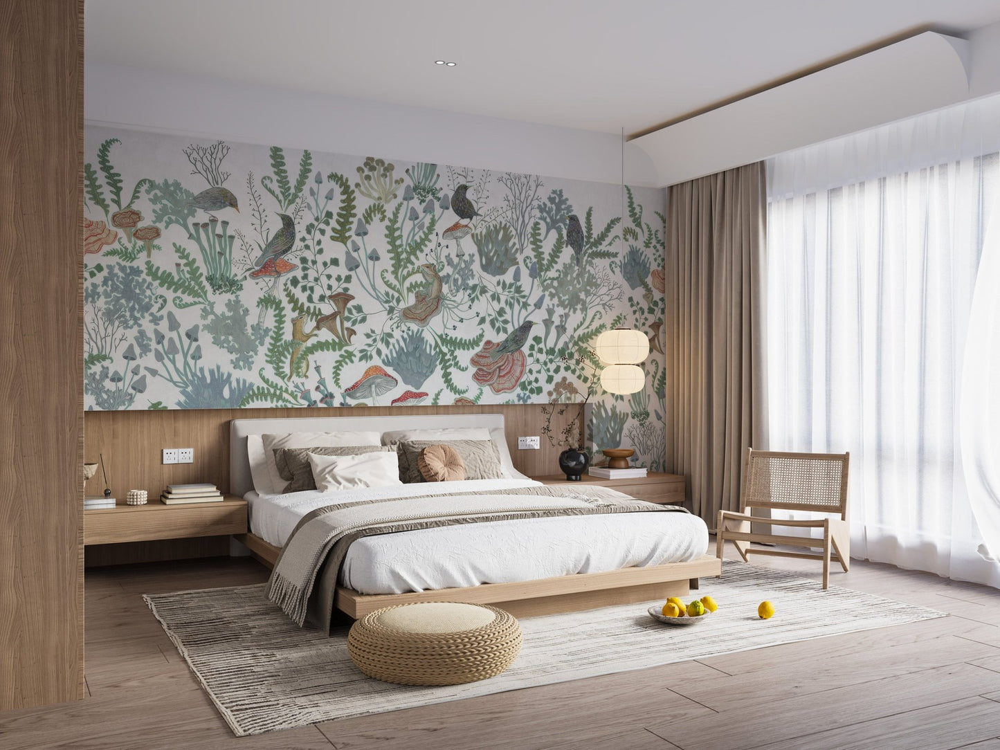 Serene Birds Nature Wall Mural - Wallanza