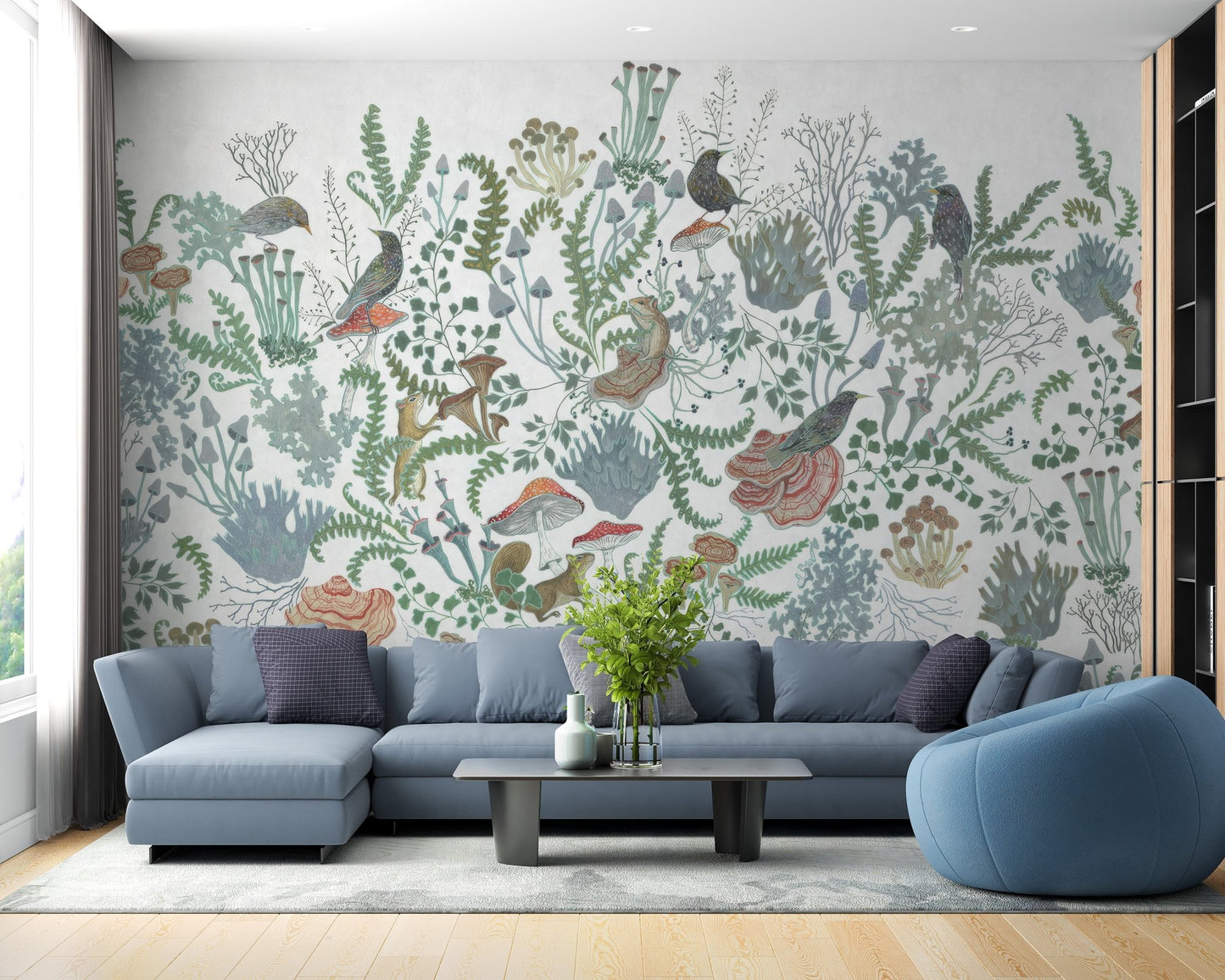 Serene Birds Nature Wall Mural - Wallanza