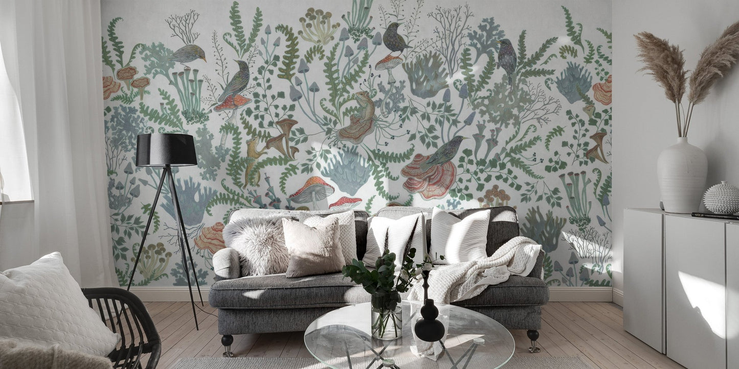 Serene Birds Nature Wall Mural - Wallanza