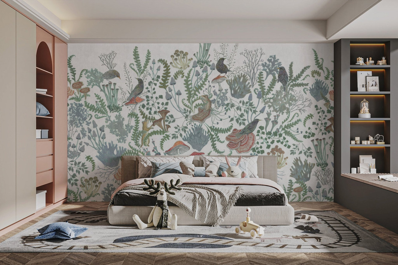 Serene Birds Nature Wall Mural - Wallanza