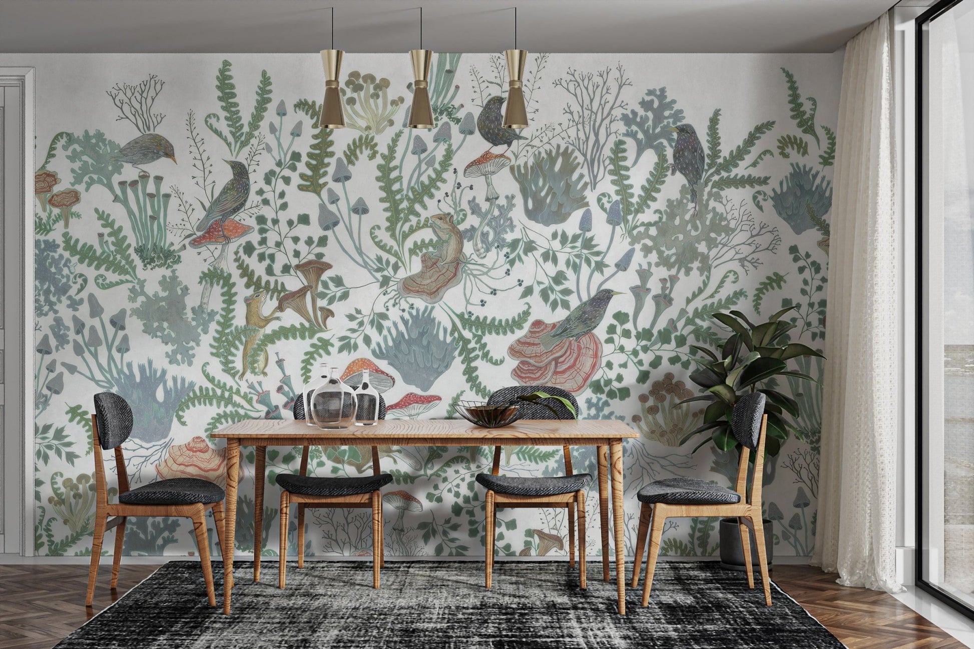 Serene Birds Nature Wall Mural - Wallanza