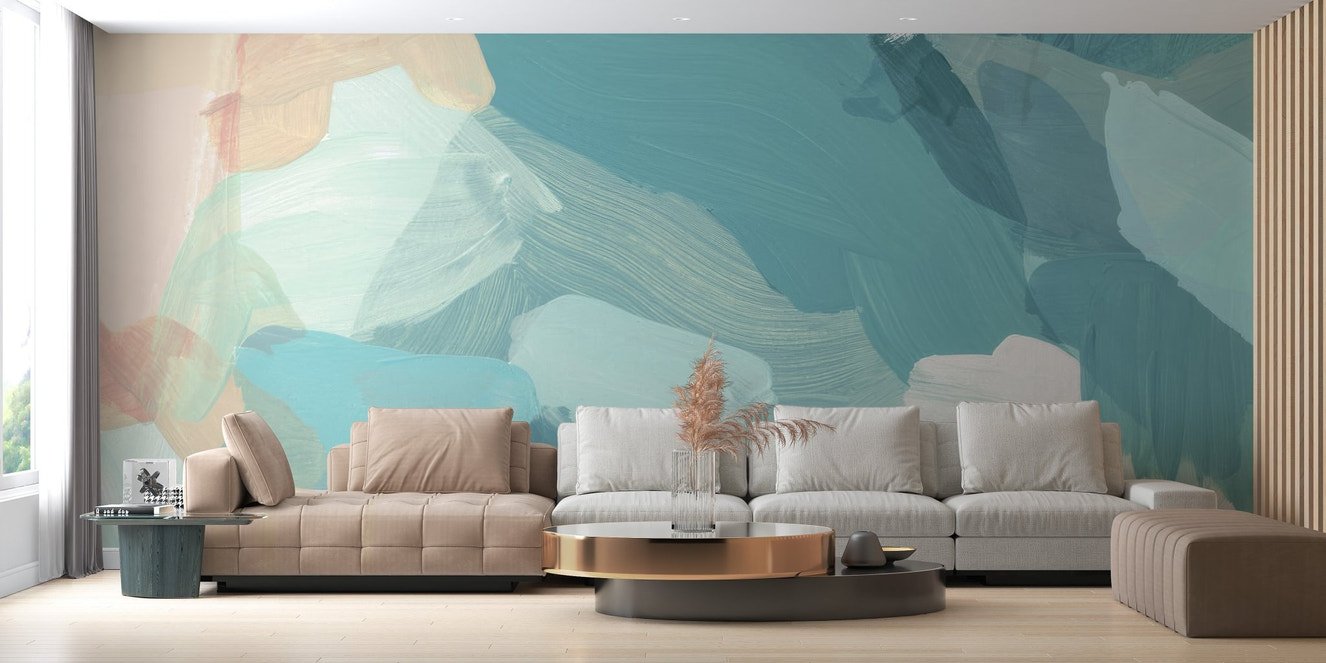 Serene Blue Wallpaper Mural - Wallanza