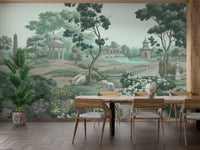 Decorative garden wallpaper wall mural with elegant detailing.